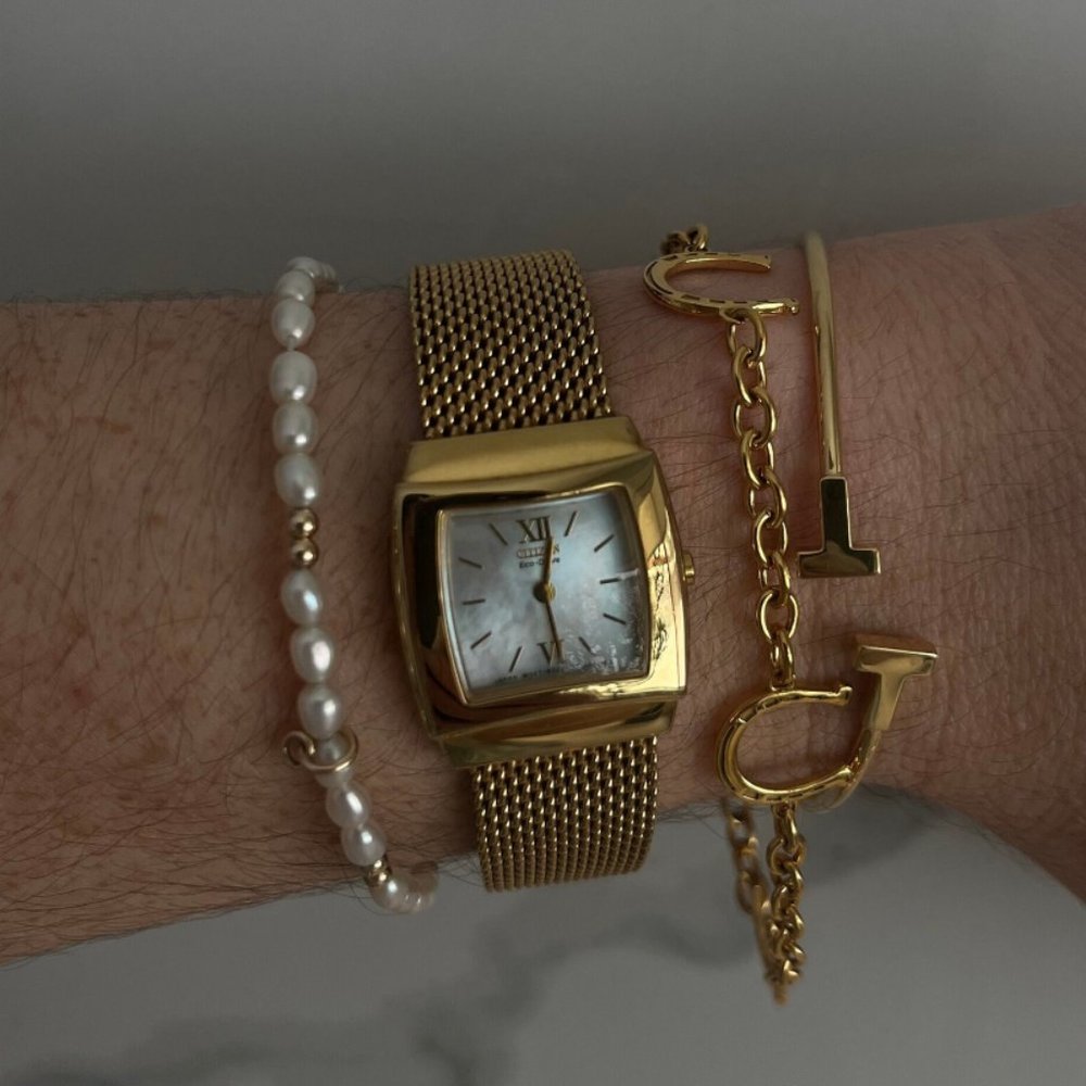 Vintage Gold toned with Mother Of Pearl Face Citizen Ladies Watch